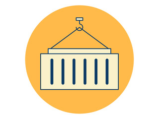 Container icon. Logistics icon. Solid vector icon. Simple flat icon.