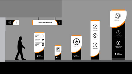 Exterior and interior signage template set corporate identity