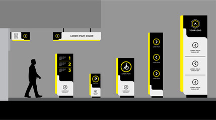Exterior and interior signage template set corporate identity