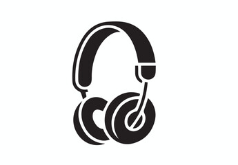 Stylish Black Headphones Icon Design for Music Lovers and Audiophiles