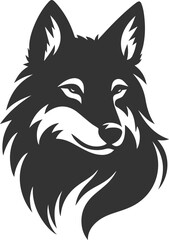 Wild animal vector of a wolf silhouette drawing illustration