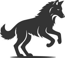 Wild animal vector of a wolf silhouette drawing illustration