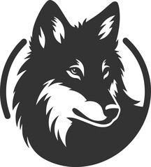 Wild animal vector of a wolf silhouette drawing illustration