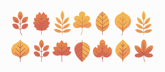 Fototapeta premium Autumn Leaves Collection Diverse Fall Foliage Design Elements Perfect for Seasonal Projects and Decorations
