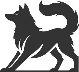 Wild animal vector of a wolf silhouette drawing illustration