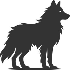 Wild animal vector of a wolf silhouette drawing illustration