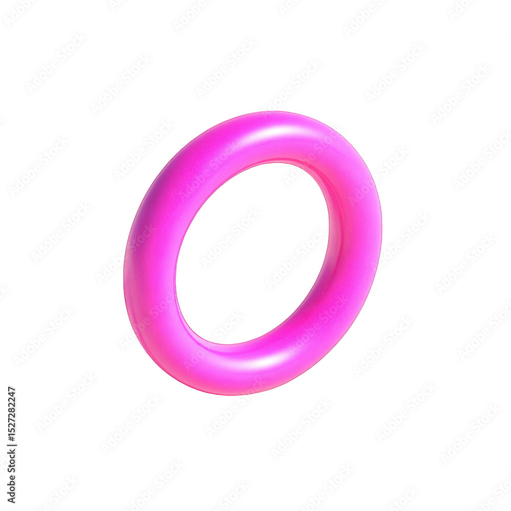 Poster vibrant pink glossy ring shape 3d render abstract background illustration design element modern geom