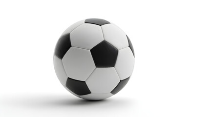 Classic Black and White Soccer Ball on White Background