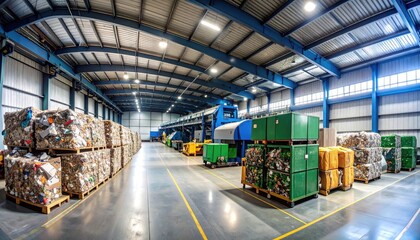 Recycling center interior
