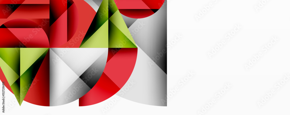 Aufkleber abstract geometric composition. red, green, gray shapes intersect. minimalist design with sharp angl