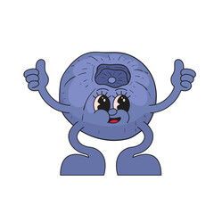 Blueberries Fruit Mascot Logo Character Cartoon Icon Illustration