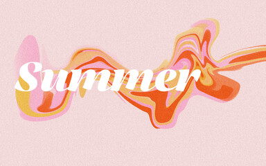 illustration of a summer, colorful background with text