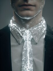 Futuristic Businessman with Sparkle Tie