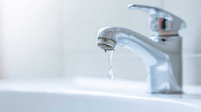 Close-up of a leaking faucet dripping water onto a white porcelain sink, highlighting the urgency of fixing a product issue.