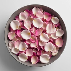 Floral Bowl with Pink Rose Petals.
