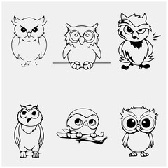 black and white bird vector picture 49