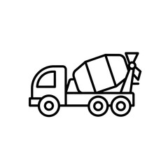Cement Mixer Truck Line Art Illustration