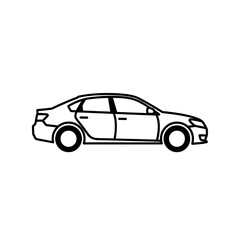 Fototapeta premium Sedan Car Outline Illustration
