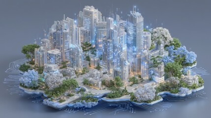 Futuristic Green Cityscape Concept