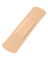 Beige adhesive bandage isolated on transparent background