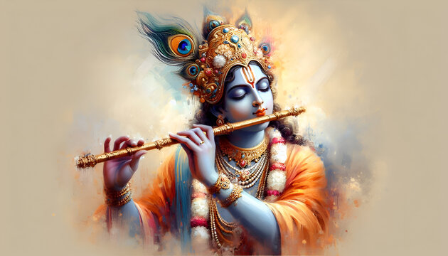 Shree Krishna janmashtami design background. Krishna birth festival background 2025.