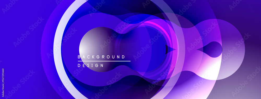Poster abstract fluid shapes, vibrant purple hues, dynamic composition. modern design element, gradient lay