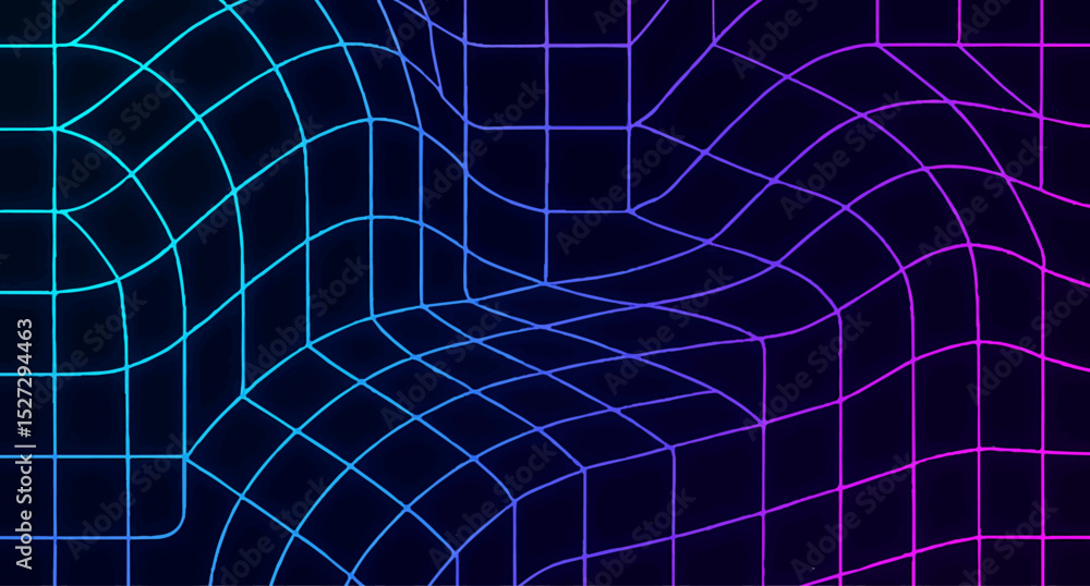 Poster futuristic blue technology grid pattern with abstract lines and a web-like design for digital intern