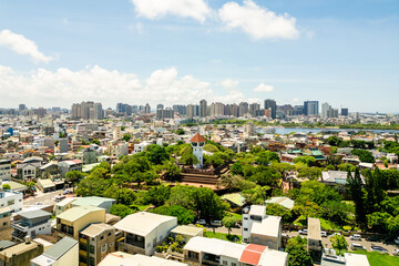Aerial view of Fort Zeelandia, aka Anping Fort in Tainan, Taiwan