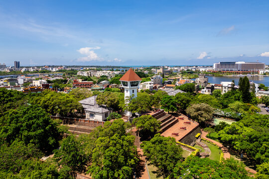 Aerial view of Fort Zeelandia, aka Anping Fort in Tainan, Taiwan
