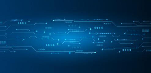 Technology digital interface, artificial intelligence circuit board vector © Khalim Taufiqi