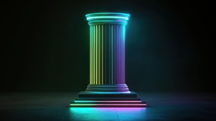 Neon Column, illuminated pedestal