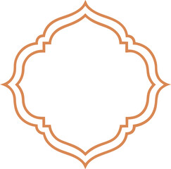 Fototapeta premium Decorative Arabesque with Elegant Brown Border on White Backdrop