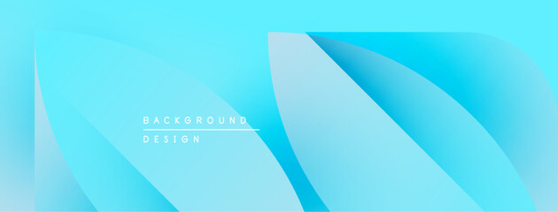 Abstract blue background. Smooth flowing shapes create modern design. Gradient effect adds depth, visual interest. Minimalist aesthetic.