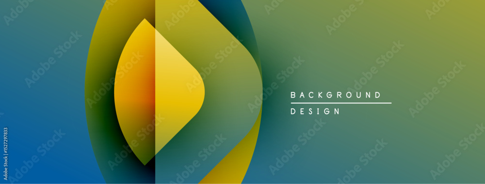 Aufkleber Abstract geometric design. Overlapping circles create vibrant color gradients. Modern background suitable for digital projects.