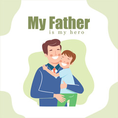 Father and Son Vector Illustration