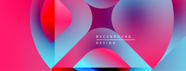 Abstract vibrant design. Pink, purple, blue gradients blend. Modern aesthetic, dynamic shapes create visual interest. Text reads background design.