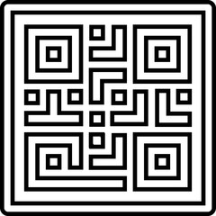 Scan QR code icon in flat line. Digital scanning code. isolated on transparent background