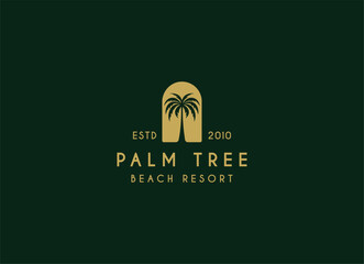 Palm tree logo Design. Universal Premium Symbol. Plam tree logo for Corporate Business Identity