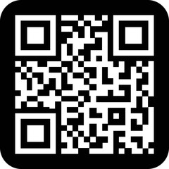 Scan QR code icon in flat. Digital scanning code. isolated on transparent background