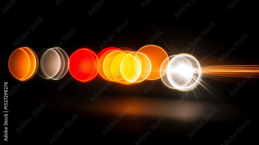 Aufkleber abstract bokeh lights on black background: conceptual image with color orbs