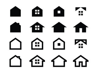 Collection shapes home design illustration, isolated on transparent background