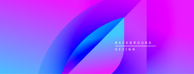 Abstract gradient background. Vivid purple, blue hues blend smoothly. Minimalist text reads background design. Modern aesthetic, clean presentation.