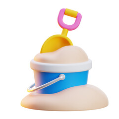 Sand Bucket 3D Icon