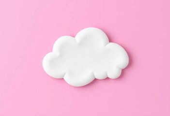 Fluffy white cloud shaped paper cutout against a solid background,   making,   silhouette