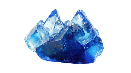 Raw lazurite chunk with vibrant ultramarine blue, Transparent background, PNG file