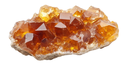 Raw bastnaesite rare earth mineral chunk, Transparent background, PNG file