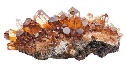 Raw cerussite transparent crystal chunk, Transparent background, PNG file