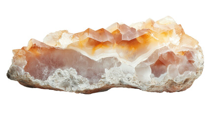 Raw chert flint mineral chunk with sharp edges, Transparent background, PNG file