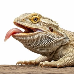 Obraz premium Lizard Eating Insect, Precise Strike, Vivid Detail, Animal Behavior