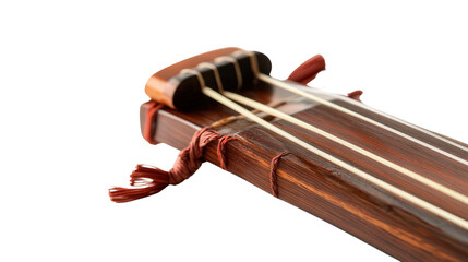 Traditional Japanese shamisen with silk strings Transparent background, PNG file